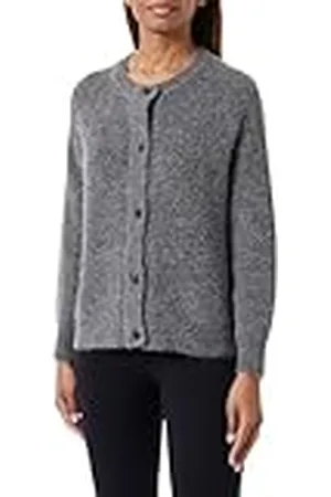 SELECTED Slflulu LS Knit-Cárdigan Corto B Noos Suéter, Color Gris, S para Mujer