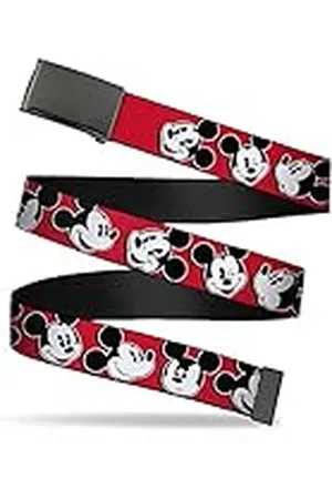 Buckle Cinturón Web Mickey Mouse, , 1.25" Wide-Fits up to 42" Pant Size para Hombre