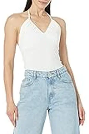 THE DROP Top básico Eshika para mujer, sin mangas, cuello halter, color , XL