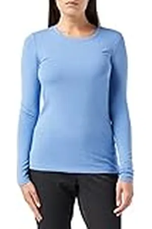 Amazon Camiseta de Cuello Caja, Manga Larga y Ajuste Clásico (Disponible en Tallas Grandes) Mujer, , S