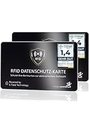 MakakaOnTheRun DEKRA + EMV gepr. RFID Blocker Card 360° RFID Protección contra interferencias Electrónicas – NFC Blocker Card – Tarjeta de protección para cartera grande – Tarjeta de protección contra el robo de