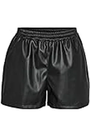 Noisy May Pantalones Cortos de Aspecto de Cuero revestidos para Mujer, Color: , Talla:XS