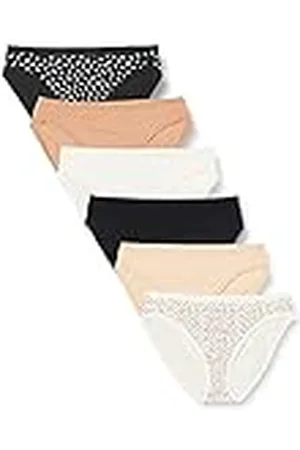 Amazon Ropa Interior de algodón con Pernera Alta (Disponible en Tallas Grandes) Mujer, Pack de 6, , 48