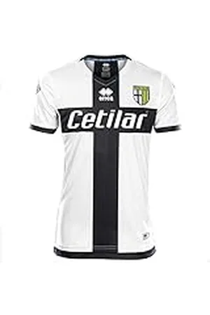 Errea MC Parma Calcio 1^MG Shop 19/20 Camiseta Deportiva, Unisex niños, Blanco/Negro, XS