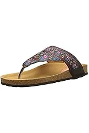 Desigual Tajmahal Flowers, Sandalias con Tira a T Mujer, Negro (Black 2000), 37 EU
