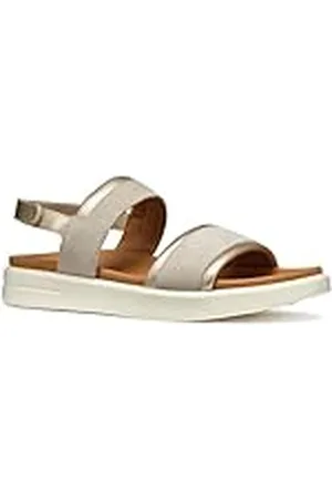 Geox D XAND 2S A, Sandalia Mujer, Lt Taupe/Lt Gold, 38 EU