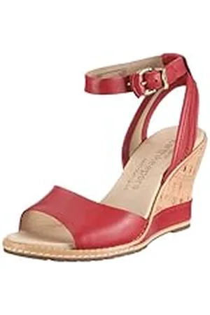 Timberland Maeslin Cork Sandal Red 42681 - Sandalias de Vestir de Cuero para Mujer, Color , Talla 42