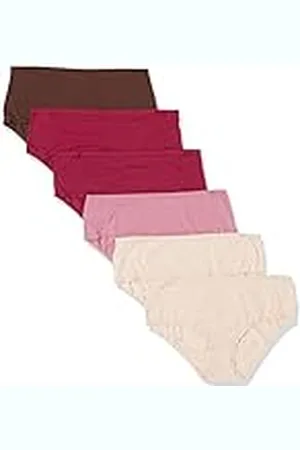 Amazon Calzoncillos midi de algodón - colores interrumpidos Mujer, Pack de 6, , XL Grande