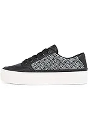 Tommy Hilfiger Sneaker vulcanizadas Mujer Monogram de piel, (Black), 36