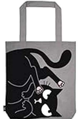 Rebecca Moses . Ed the Cat Shopper Nope - Bolsa de tela 100% algodón para la compra, oficina o universidad, color , , 39 x 42 cm, Minimal