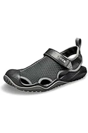 Crocs M Swiftwater Mesh Deck Sandal Hombre Sandalias Atléticas, (Black 001), 41/42 EU