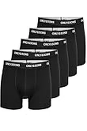 Only & Sons Onsfitz Solid Black Trunk Noos-Pack de 5 Troncos Bóxer, Negro, S para Hombre