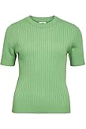 Object Objnoelle S/S Knit T-Shirt Noos Jersey de Punto, Color Verde, L para Mujer