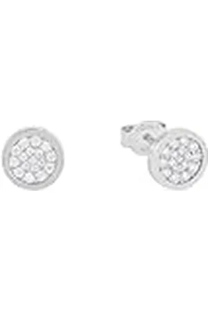 QS by s.Oliver Pendientes de de ley 925 pendientes de las señoras, con zirconia cúbica sinte., 0.8 cm, , Viene en caja de regalo de joyería