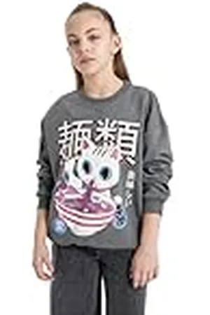 DeFacto Sudadera para niña - Jerséis y suéteres polares acogedores para niños - Jerséis y sudaderas para niñas