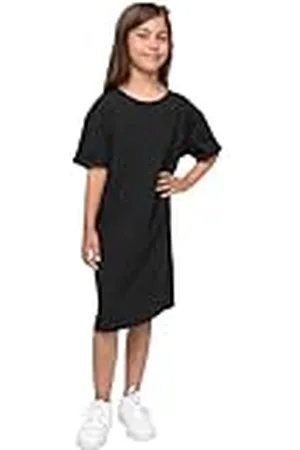 Urban classics Vestido de té orgánico Grande para niñas, , 122 cm-128 cm