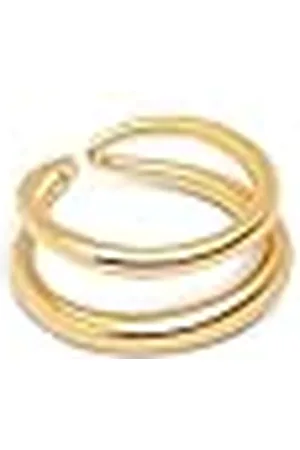 SINGULARU Anillo Doble Lines. Acero con Acabado en Baño de 18Kt. Joyas para Mujer. Talla 12