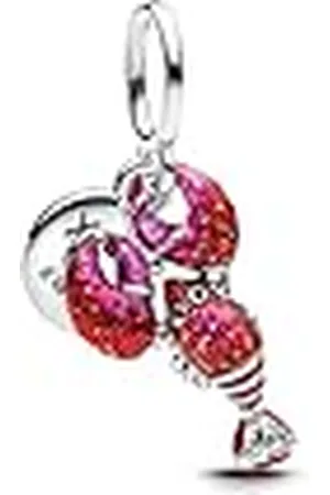 PANDORA Moments 793676C01 - Colgante de langosta de plata de ley con circonitas, compatible con pulseras Moments y ME, Pink, Plata de ley, Circonita cúbica