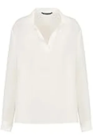 Armani Exchange Polo de Manga Larga con Cuello en V y Viscosa Blouse, , S para Mujer
