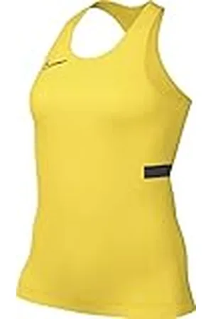 Nike Dri-Fit Academy, Top De Fútbol Sin Mangas, Tour Amarillo/Negro/Antracita/Negro, XS, Mujer