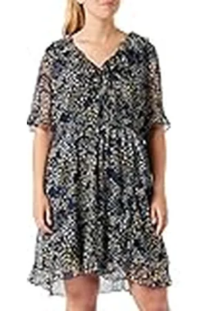 VERO MODA CURVE Vmdora Kaya 2/4 Short Dress Wvn Ga Cur Vestido, , 46 ES para Mujer
