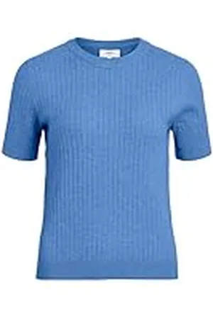 Object T-Shirt Objnoelle S/S Knit-Camiseta Noos, Azul Aciano, L Mujeres