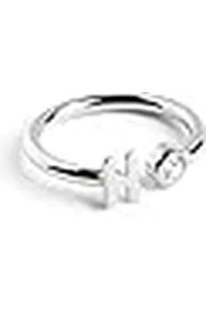 SINGULARU Anillo Personalizado Letter Spark . Ajustable. de Ley 925 con Acabado Baño de Rodio. Talla Unica. Joyas para Mujer. Letra H