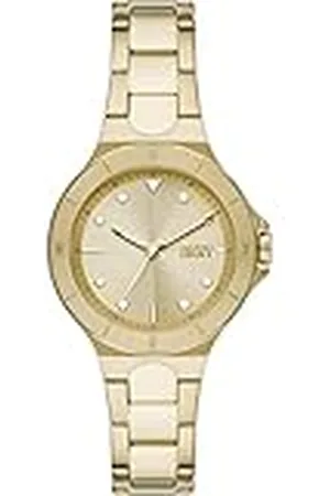 DKNY Reloj para mujer Chambers Quartz/3 Movimiento de aguja 34mm caja con correa de acero NY6655