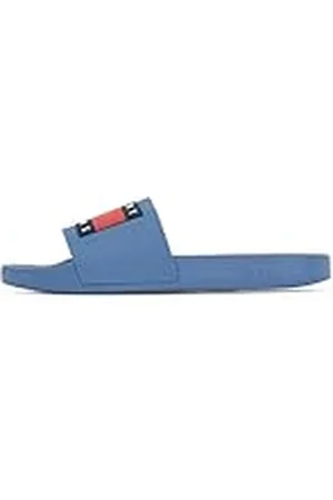 Tommy Hilfiger Chanclas Hombre con logotipo, Azul (Blue Coast), 46