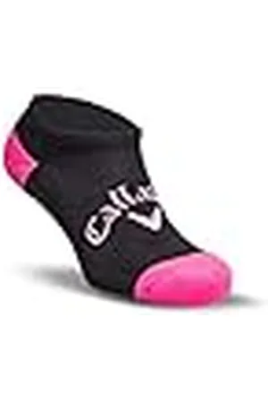 Callaway 2022 Optidri-Calcetines Bajos para Mujer, Negro/Rosa, OSFM, Talla única