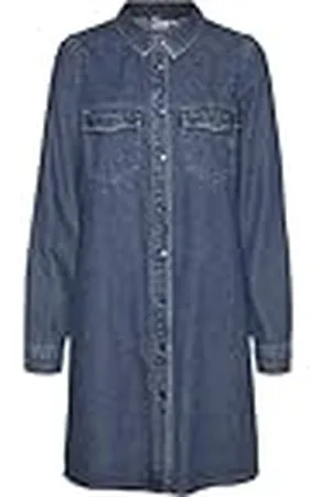 VERO MODA Vmjennie LS Short Denim Dress Mix Noos Vestido Vaquero, , M para Mujer