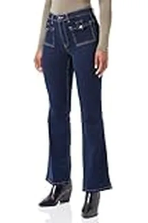 ONLY Onlpaola HW Flared Pocket Dnm Ext Jeans, , SW x 32L para Mujer