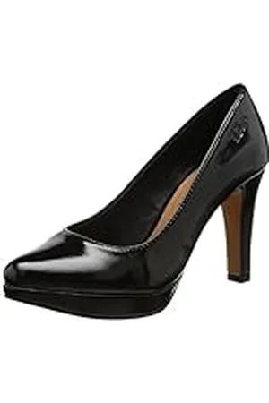 QS by s.Oliver Casual, Sandalias con Plataforma Mujer, Negro-Schwarz (Black Patent 018), 36