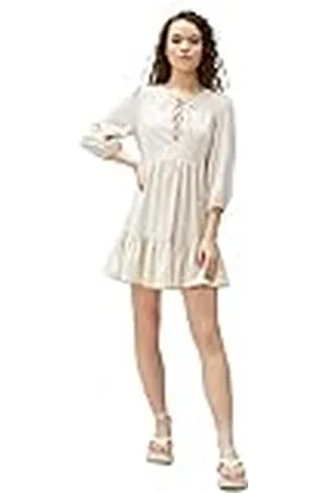 Koton Manga Larga Voluminous Tie Detail Viscose Mix Dress Vestido, , 40 para Mujer