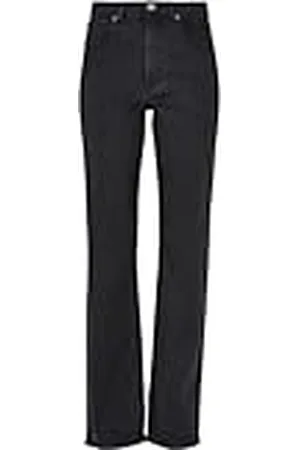 Urban classics Pantalón Vaquero Recto de Cintura Alta para Mujer, Negro Lavado, 26