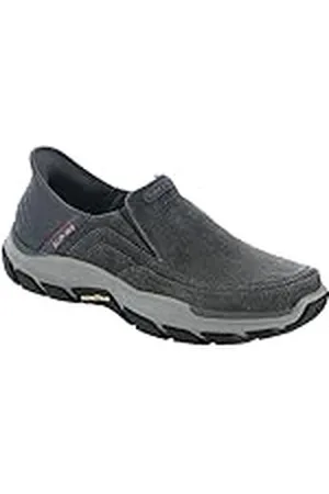 Skechers Respected-Holmgren with Slip-in Technology, Mocasín Hombre, Gris Oscuro, 47 EU Ancho