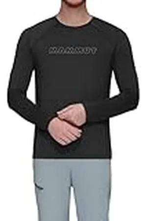 Mammut Logotipo de Selun FL de Manga Larga para Hombre Camiseta de Senderismo, Negro, Medium