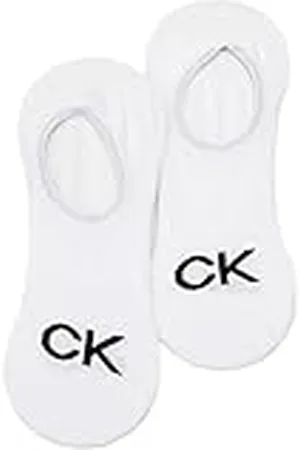 Calvin Klein Logo High Cut Footie 2 Pack, (White), 43 (Pack de 2) para Hombre