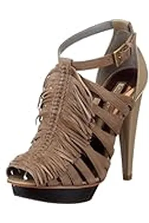 Buffalo London 15437-633 Kid Suede Patent SOF Black 01 105334 - Sandalias de Vestir de Ante para Mujer, Color , Talla 39