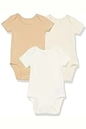 Amazon Body de Manga Corta de Punto elástico de algodón (Anteriormente Amazon Aware) Unisex Bebés, Pack de 3, , Prematuro