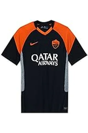 Nike AS Roma Temporada 2020/21 Camiseta Tercera Equipación T-Shirt, Hombre, Black/Safety Orange/Safety Orange Full Sponsor, XS