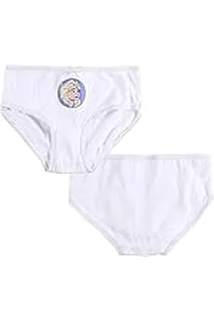 Disney Pack de Braguitas de Frozen - Colores y Blanco - 3 Unidades - Talla 6 a 8 Años - Braguitas Infantiles Elaboradas en Algodón - Producto Original Diseñado en España