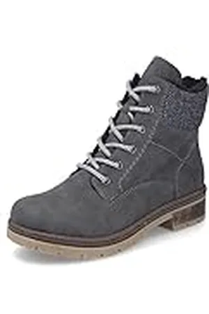 Rieker Mujer Botines Y7424, señora Botines con Cordones,Botas de Chukka,Botas Cortas,Botas con Cordones,Gris (Grau / 45),40 EU / 6.5 UK