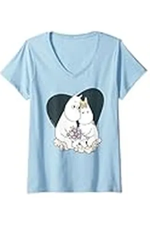 Moomin Mujer Love troll y Snorkmaiden Together Heart Camiseta Cuello V