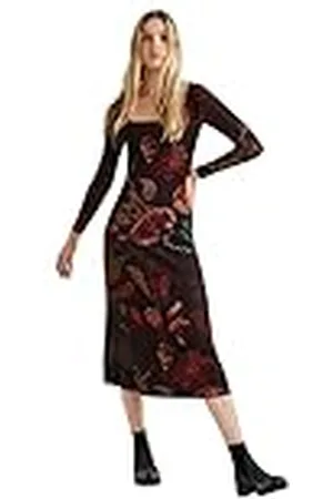 Desigual Flat Knit Dress Long Sleeve Vestido Casual, , M para Mujer