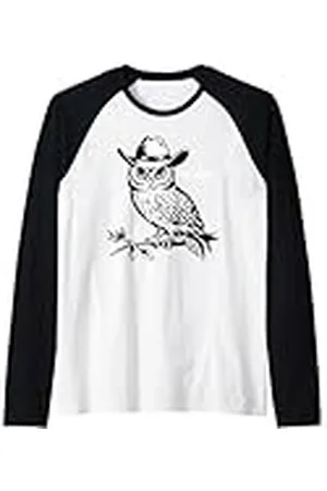 Candis Raechelle Designs Yee-hoot, búho vaquero Camiseta Manga Raglan