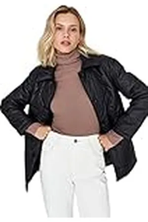 Trendyol Lapel Collar Plain Regular Winter Jacket Abrigo, , M para Mujer