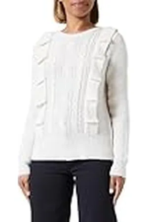 VILA Vibaluna O-Neck L/S Frill Knit Top/Su Jersey de Punto, , S para Mujer