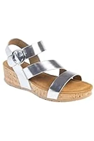 Chattawak 18hlilouargent40, Sandalia con talón Mujer, Plata, 40 EU