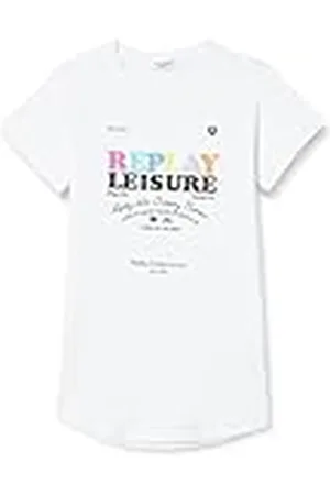 Replay Sg3212 Open End Jersey Vestido, Blanco óptico 001, 6 años para Niñas